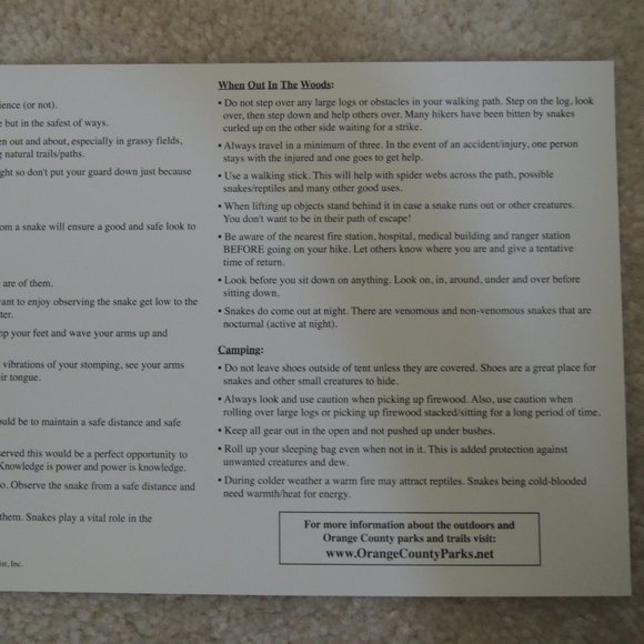 Snake Identification Guide Snake I. D. Chart - Do and Don't Do Herpetology Guide - Picture 4 of 6